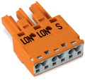 Socket 3-pole Cod. R orange