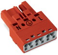 Plug 3-pole Cod. P red