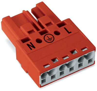 Plug 3-pole Cod. P red