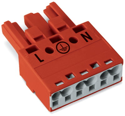 Socket 3-pole Cod. P red