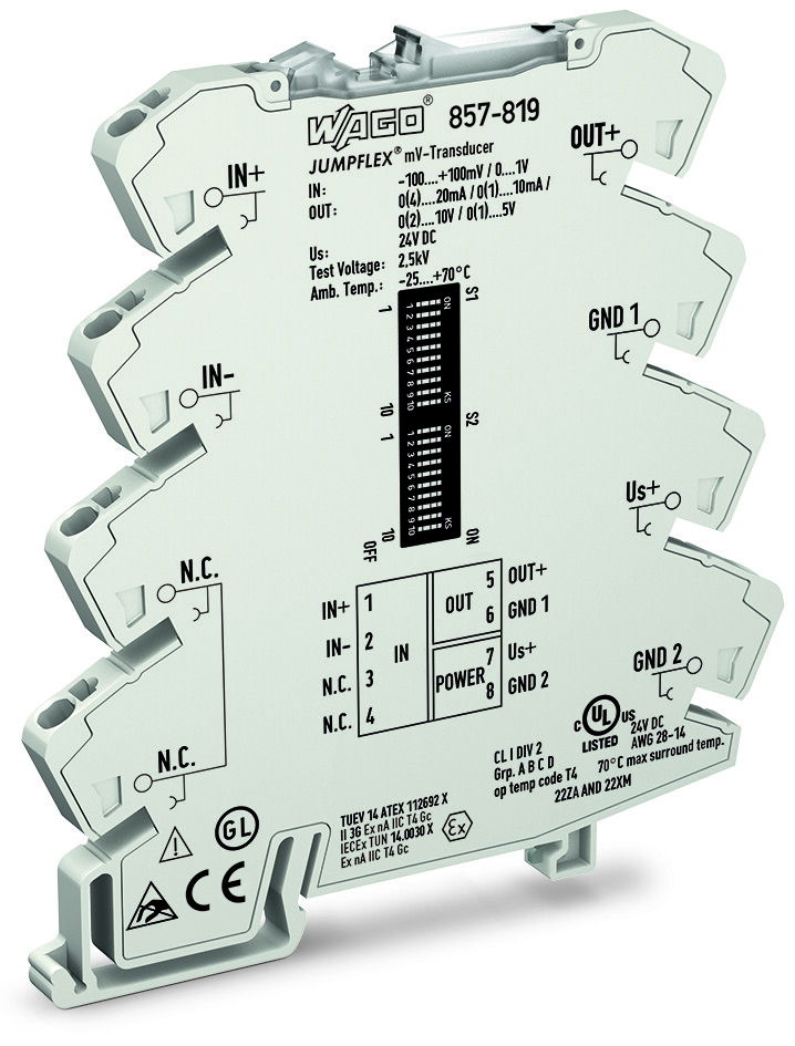 Voltage signal conditioner Bipolar voltage input signal Current and voltage output signal
