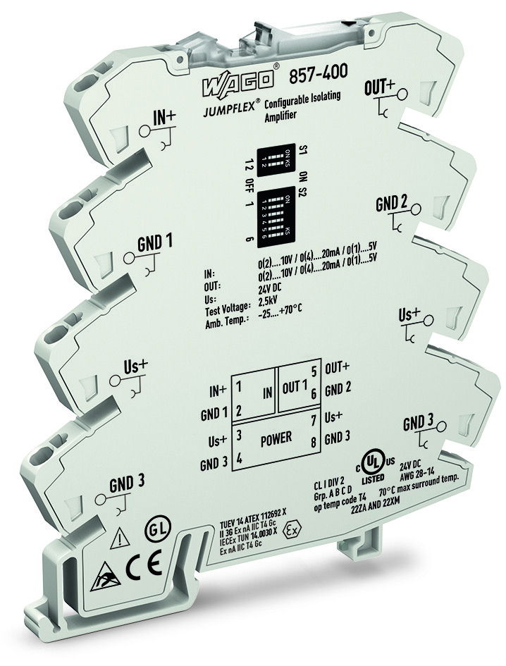 Isolation amplifier Current and voltage input signal Current and voltage output signal