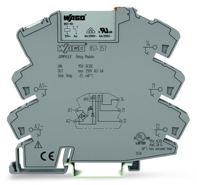 Relay module Nominal input voltage: 115 V AC/DC 1 changeover contact gray