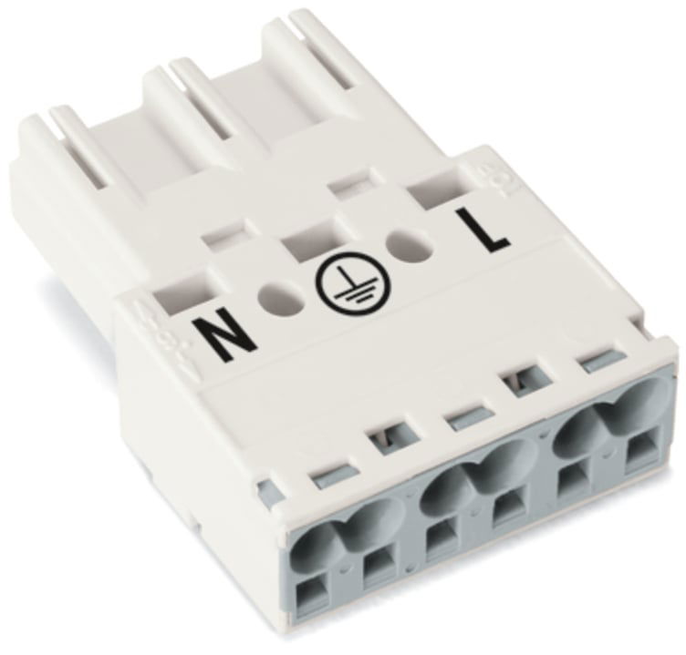 Plug 3-pole Cod. A white