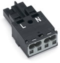 Socket 2-pole Cod. A black