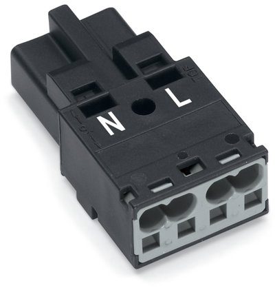Plug 2-pole Cod. A black