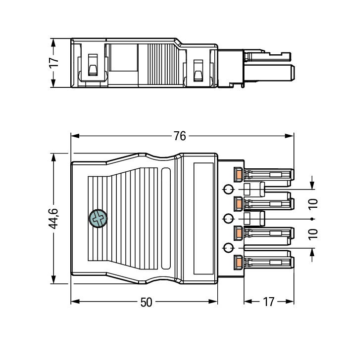 Socket with strain relief housing 4-pole black – Image 2 of 3