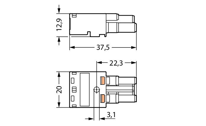 Socket 2-pole Cod. I blue – Image 2 of 2