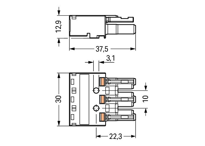 Socket 3-pole Cod. A black – Image 2 of 2