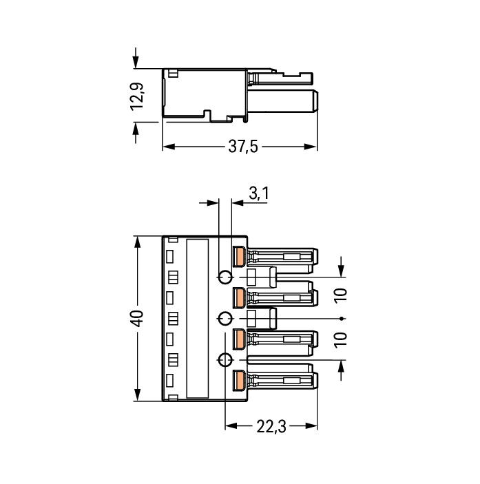 Socket 4-pole Cod. A black – Image 2 of 2