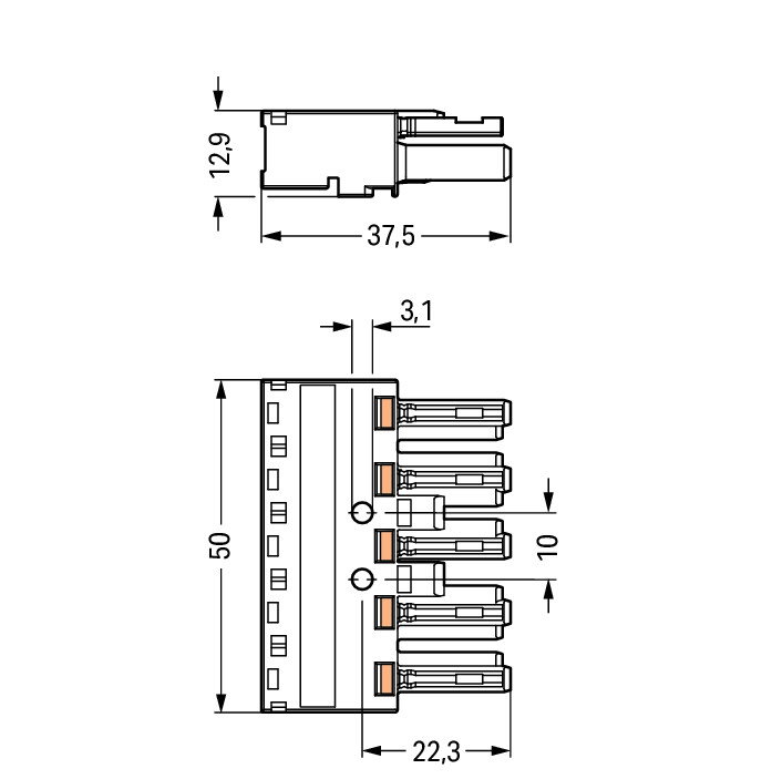 Socket 5-pole Cod. A black – Image 2 of 2