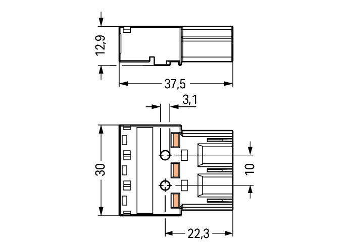 Plug 3-pole Cod. A black – Image 2 of 2