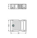 Strain relief housing 3-pole for 2 cables black