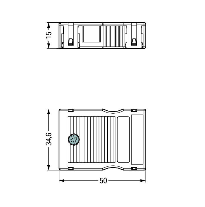 Strain relief housing 3-pole for 2 cables black – Image 2 of 2