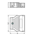 Strain relief housing 5-pole for 2 cables black