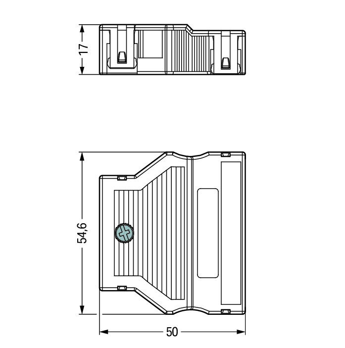 Strain relief housing 5-pole for 2 cables black – Image 2 of 2