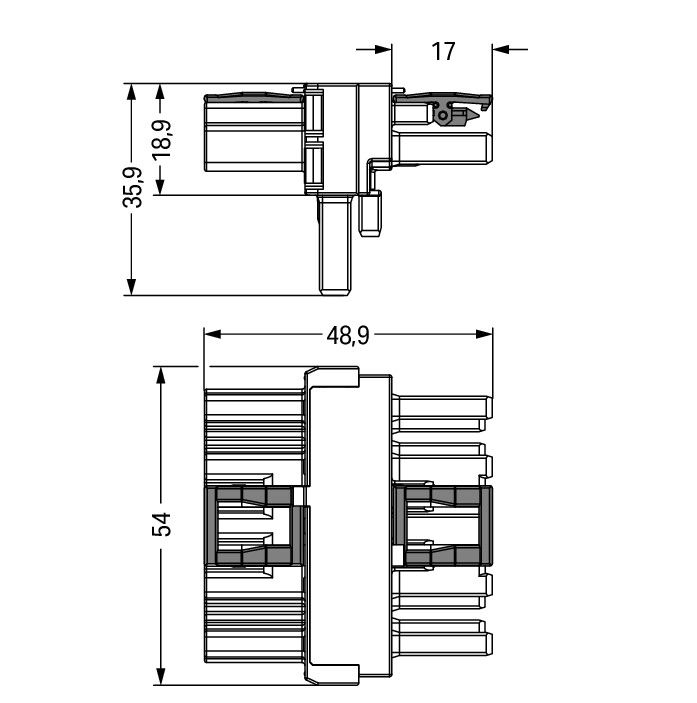 T-distribution connector 5-pole Cod. I blue – Image 2 of 2