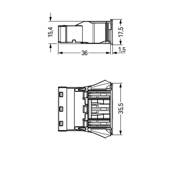Snap-in socket 3-pole Cod. A white – Image 2 of 3