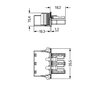 Snap-in socket with protruding mating face 3-pole white