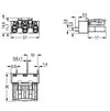 Socket for PCBs straight 3-pole gray