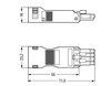 Socket with strain relief housing 4-pole white