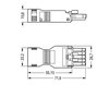 Socket with strain relief housing 5-pole white