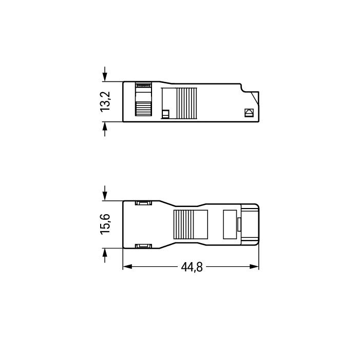 Strain relief housing 2-pole with locking clip black – Image 2 of 2