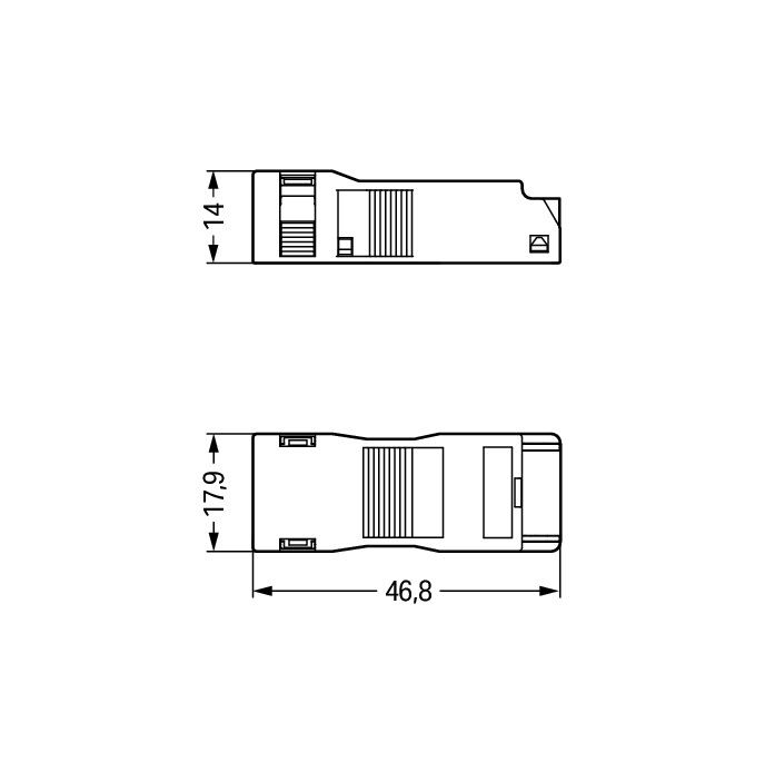 Strain relief housing 3-pole with locking clip black – Image 2 of 2
