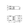 Strain relief housing 5-pole with locking clip black