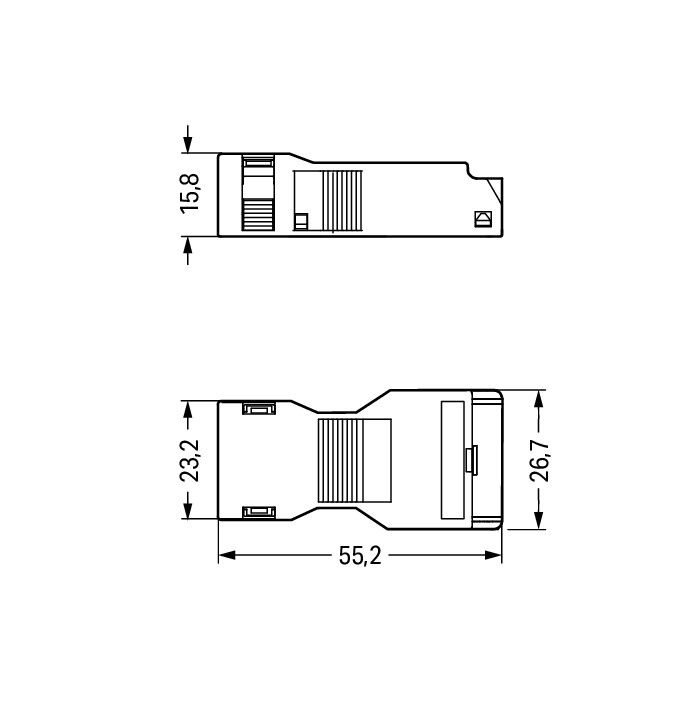 Strain relief housing 5-pole with locking clip black – Image 2 of 2