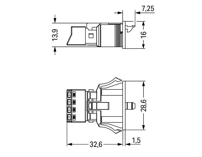 Snap-in socket 4-pole Cod. A black – Image 2 of 3