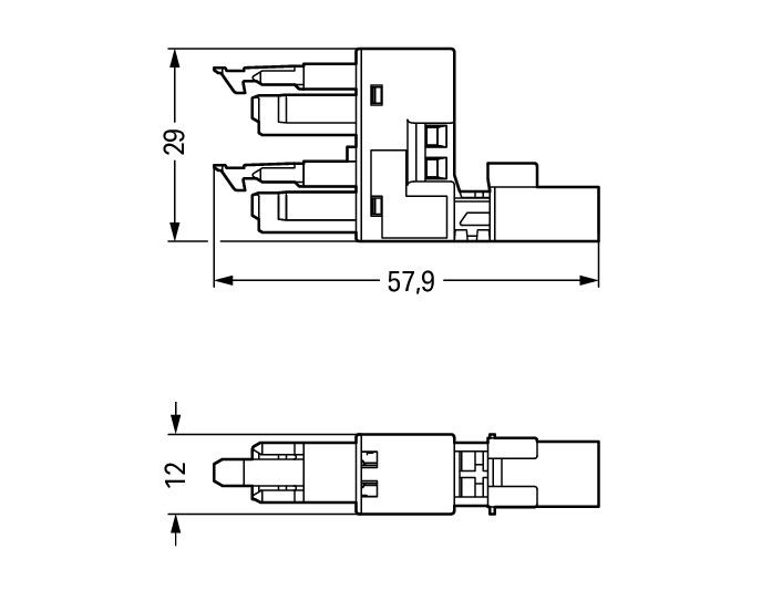 H-distribution connector 2-pole Cod. A black – Image 2 of 2