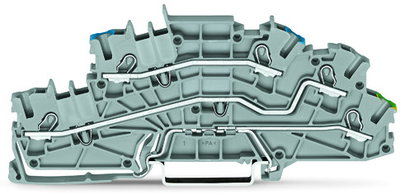 Multilevel installation terminal block with operating slots 2.5 mm² gray