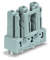 Socket for PCBs straight 3-pole gray