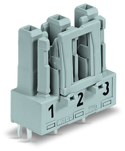 Socket for PCBs straight 3-pole gray