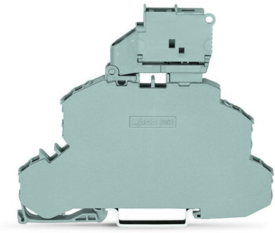 Double-deck fuse terminal block with pivoting fuse holder Through/Fuse terminal block gray