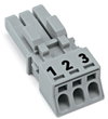 Socket 3-pole Cod. B gray
