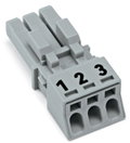 Socket 3-pole Cod. B gray