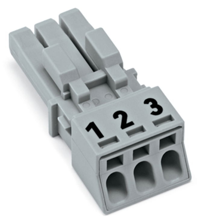 Socket 3-pole Cod. B gray