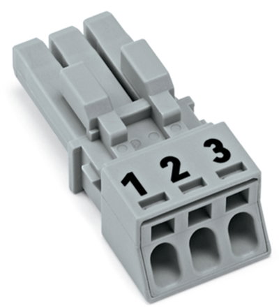 Socket 3-pole Cod. B gray