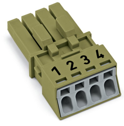 Socket 4-pole Cod. B light green