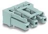 Socket for PCBs angled 3-pole gray