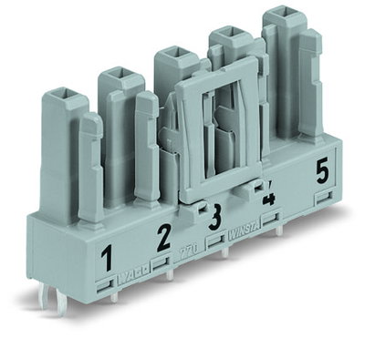 Socket for PCBs straight 5-pole gray