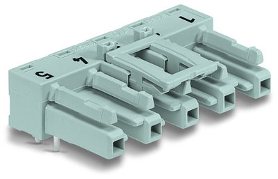 Socket for PCBs angled 5-pole gray