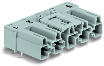 Plug for PCBs angled 5-pole gray