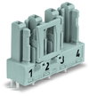 Socket for PCBs straight 4-pole gray