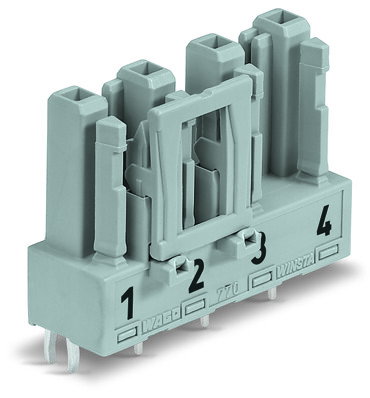 Socket for PCBs straight 4-pole gray