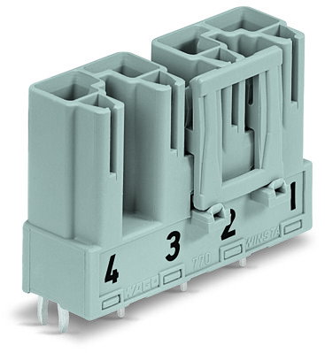 Plug for PCBs straight 4-pole gray