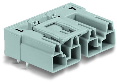 Plug for PCBs angled 4-pole gray