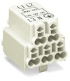 Power supply connector without push-buttons with snap-in mounting feet white